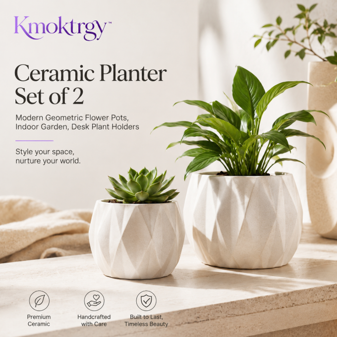 Kmoktrgy™ Ceramic Planter Set of 2